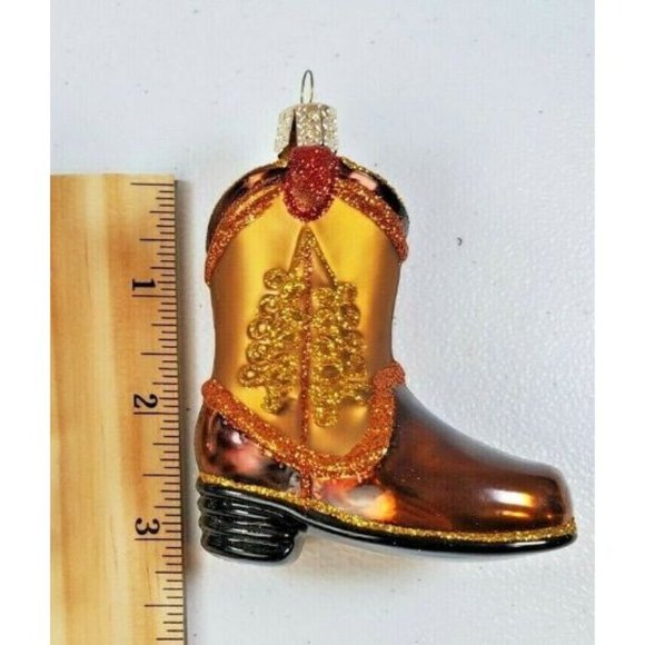 Cowboy Boot Retired Old World Christmas Ornament - Picture 2 of 2